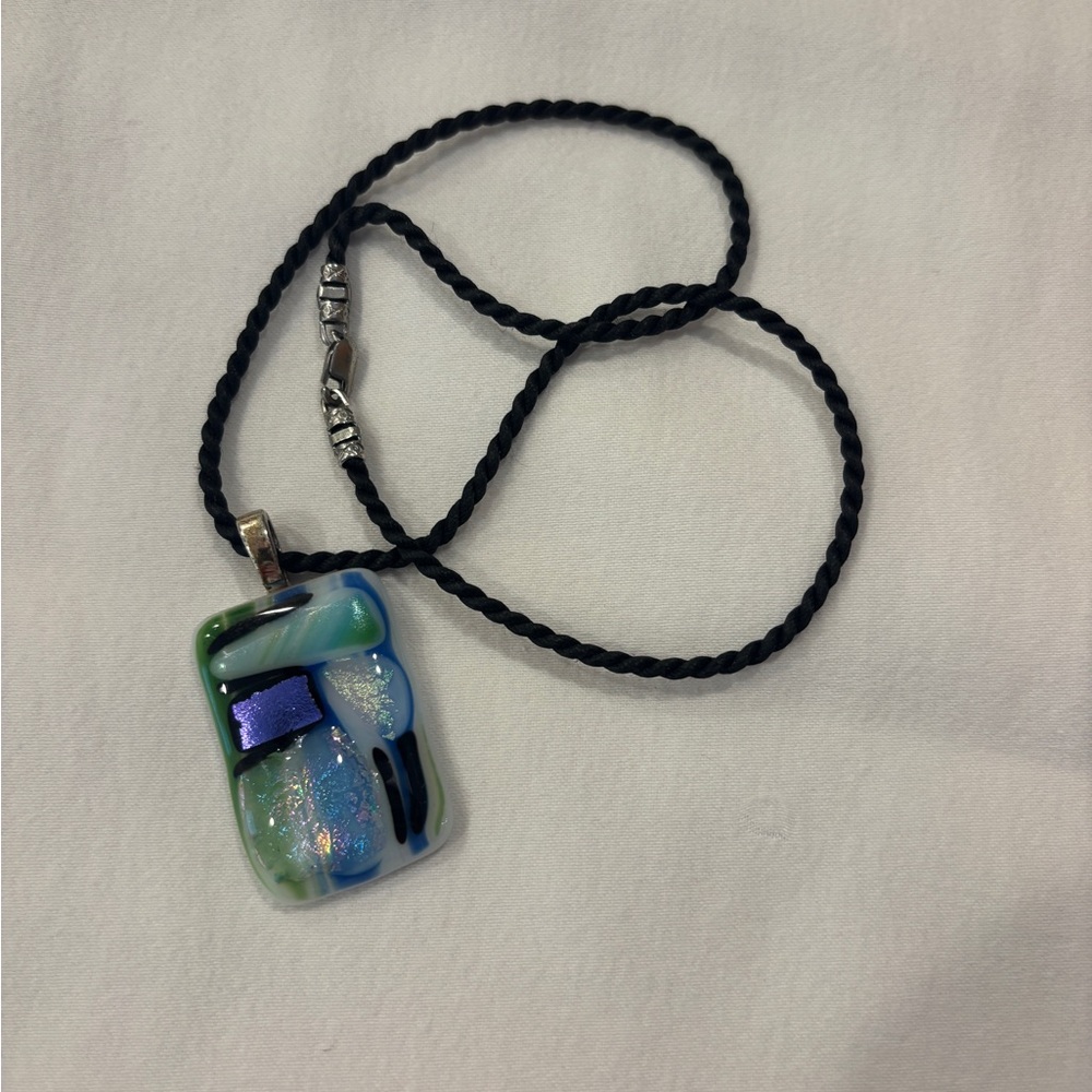💜 Dichroic Glass Pendant Necklace 💜